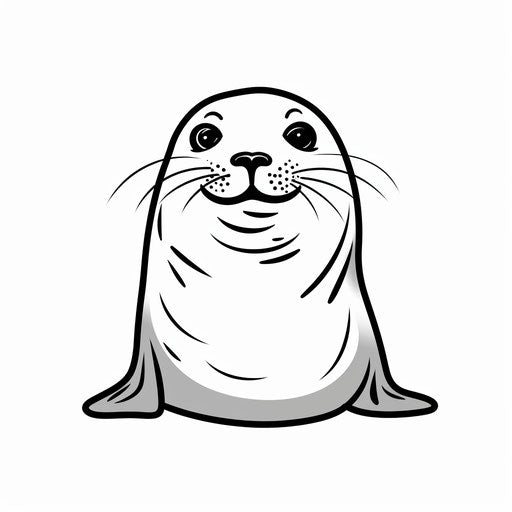 A smiling seal in simplified line work