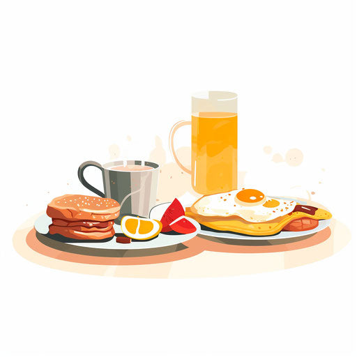 Minimalist breakfast on white