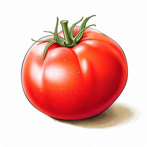 Tomato clipart in the style of Chiaroscuro Art, on a white background