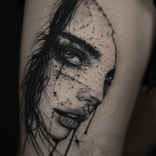 Freckle tattoos with dark surrealism