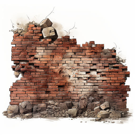 Brick wall illustration in the style of Chiaroscuro Art