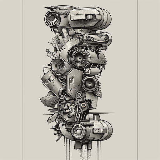 Bold flat tattoo sketch for an evolution tattoo