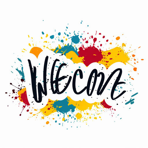 Welcome clipart in Minimalist style, on a white background