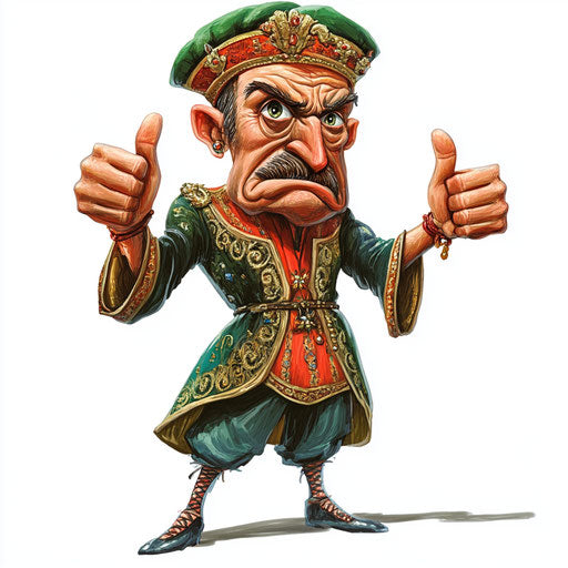 Humorous Palace Caricature Clipart for Editorial Content