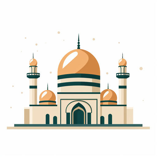 Islamic clipart in Minimalist style, on white background