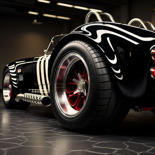 AC Shelby Cobra vehicle with fat tires