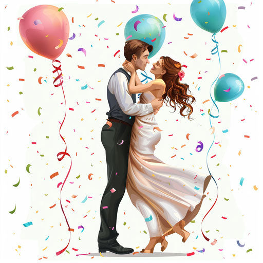 Anniversary clip art in photorealistic style