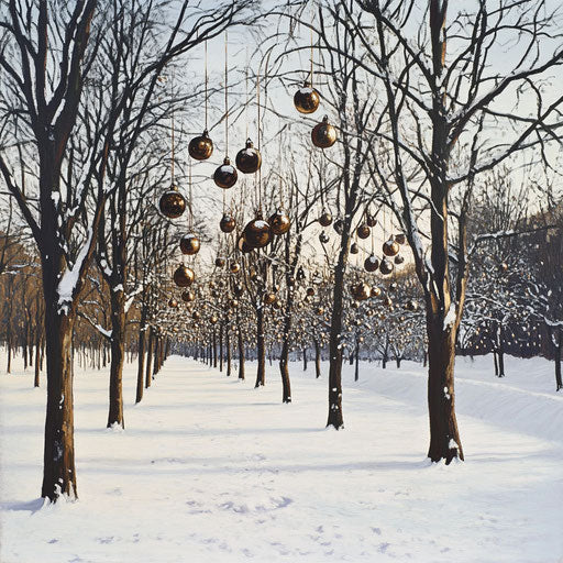 Winter symphony in the snowy park