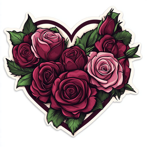 Feminine love sticker art isolated on white