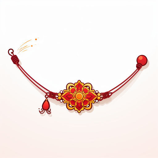 Minimalist rakhi illustration on a white background