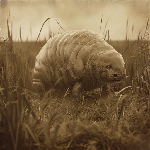 Tardigrade in an ethereal sepia scene