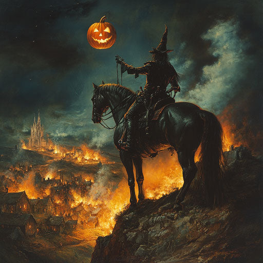 Sinister Headless Horseman Halloween Illustration Pack