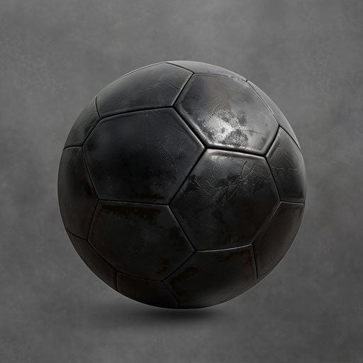 Realistic football clipart on flat slate grey background