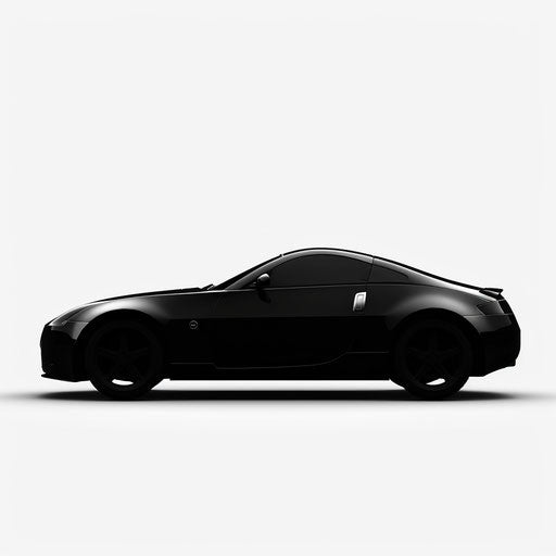 Car silhouette in photo realistic style on white background