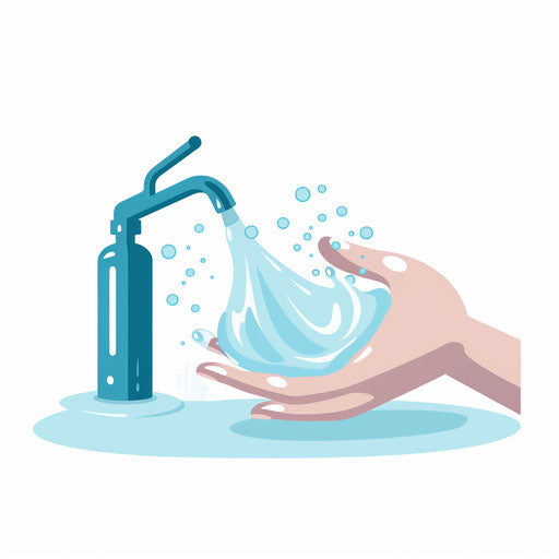 Minimalist handwashing clipart on white background
