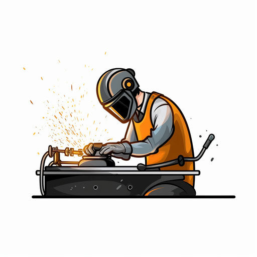 Welding clipart in the minimalist style, on white background