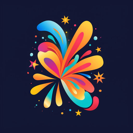 Whimsical logo with playful elements and bright colors