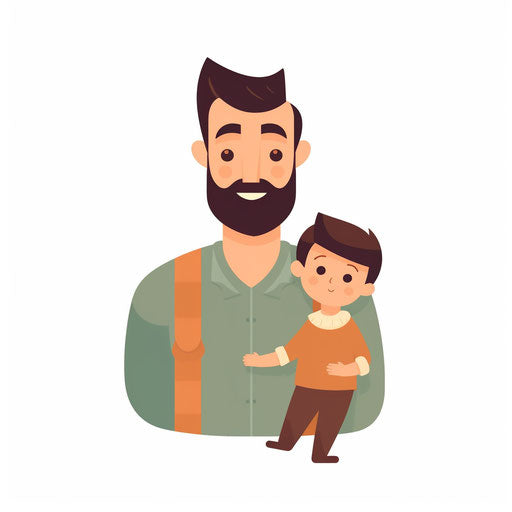 Minimalist style clipart of a father, on white background