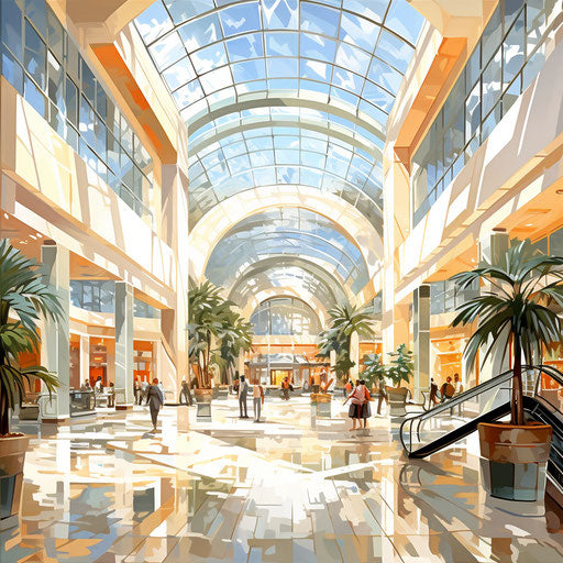 Store image in the style of oil painting