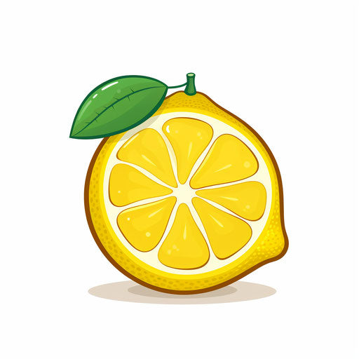 Minimalist lemon clipart on a white background