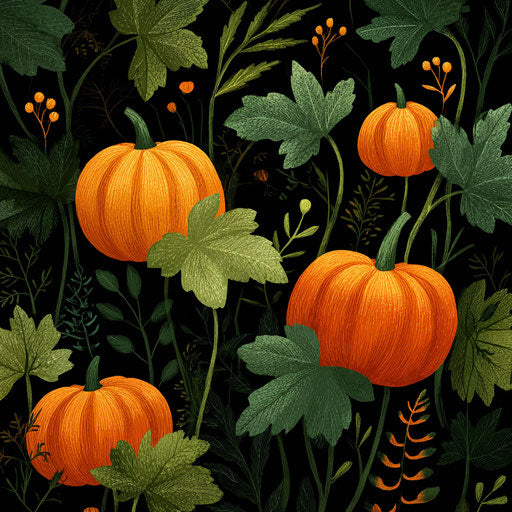 Bright Pumpkin on a Stark Black Background