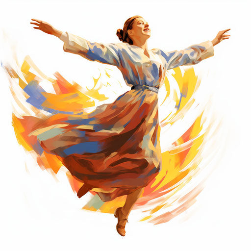 Jumping clipart in the style of Oil painting, on a white background