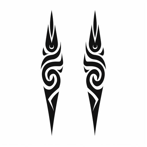 Two tribal arm templates on white background, dark gothic, simple