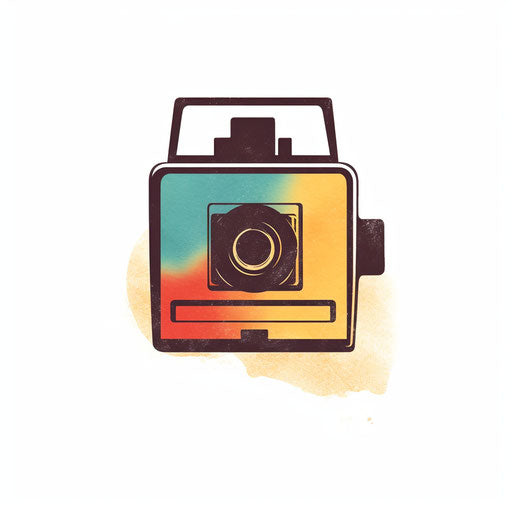 Polaroid clipart in minimalist style, on white background