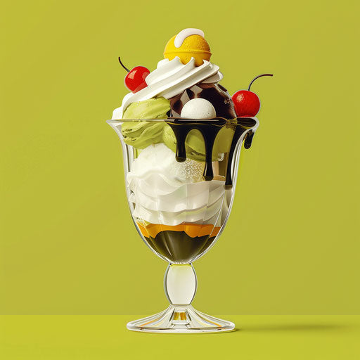 Ice cream sundae clipart with vivid and bright details