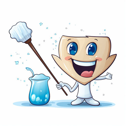 Toothbrush illustration in the style of Chiaroscuro Art, on white background