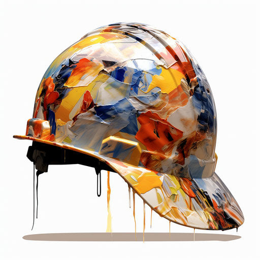 Safety helmet in the style of Impressionistic Art