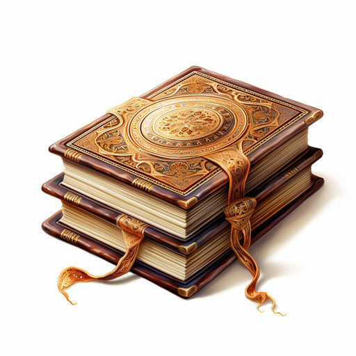 Quran verses illustration in oil painting style on white background