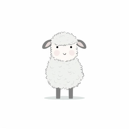 Minimalist style lamb illustration on white background