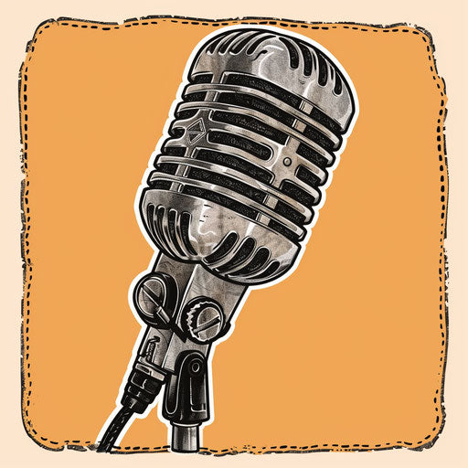 Flat vintage microphone tattoo sketch