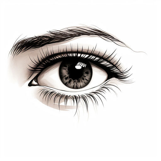 Eyelash illustration in chiaroscuro art style