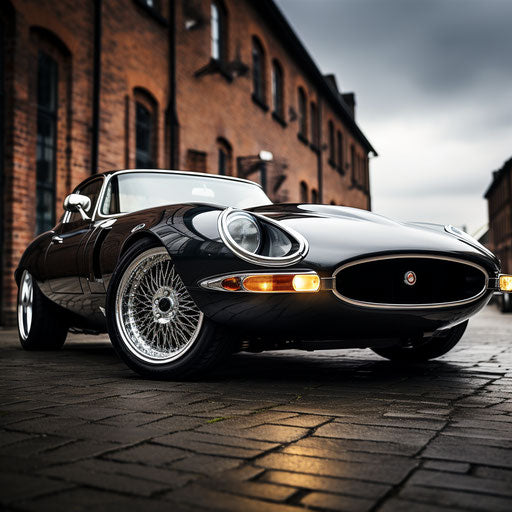 Jaguar E Type car modern alloy rims