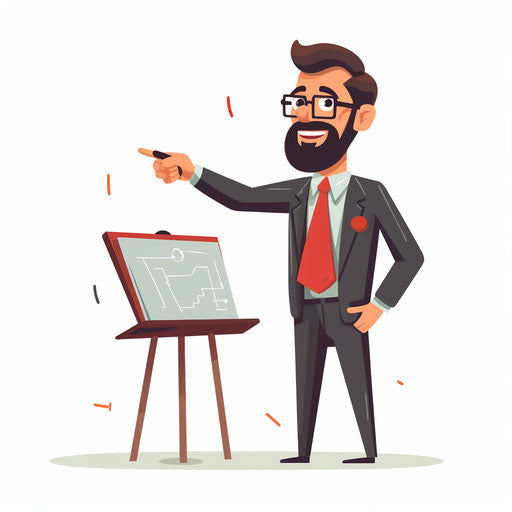 Minimalist style clipart of a teacher on white background