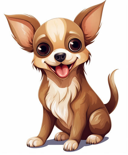 Animated Chihuahua on white background, #screenshotsaturday style