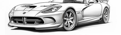 Free Car Coloring Page for Kids, Precisionist Art Style