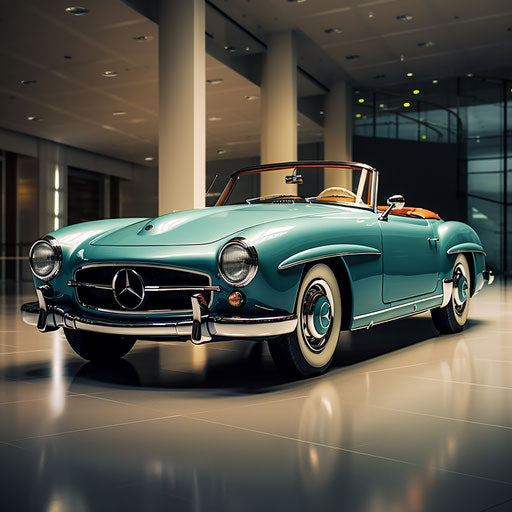Classic seafoam blue mercedes benz