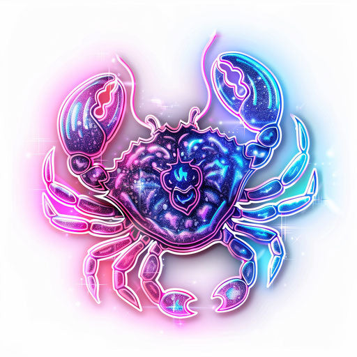 Neon sign illustration of the Cancer zodiac sign