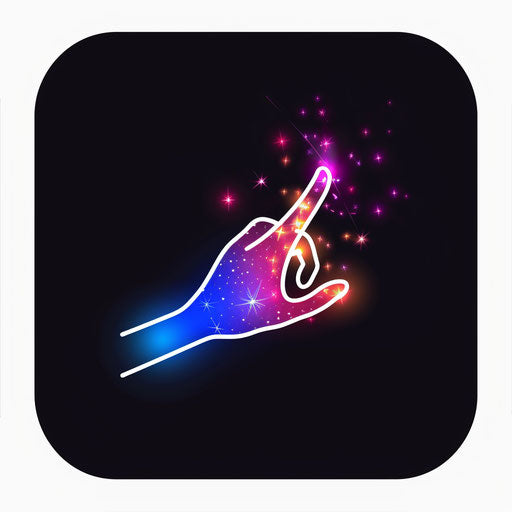 Tech app logo with clever touch gesture