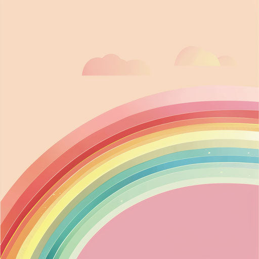 Rainbow clipart on random flat background