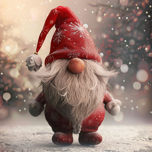 Christmas gnome clipart with random flat background and textures