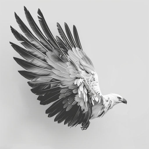 Silent clipart in photo realistic style with detailed wings