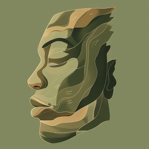 Cultural clipart with flat olive background and soft gradient