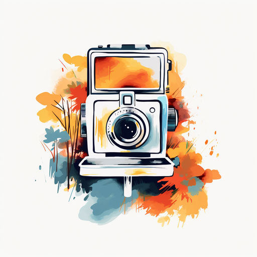 Polaroid clipart in Impressionistic Art style, on white background