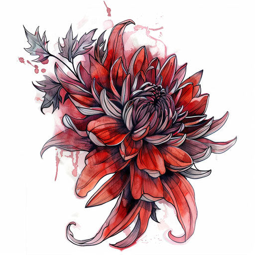 Floral tattoo art of November birth flower