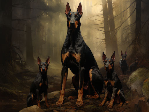 Kennels for a litter of doberman pinschers