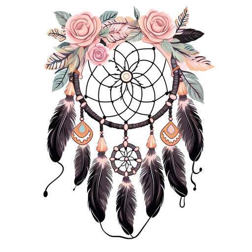 Dream catcher coloring book in Midwest gothic style